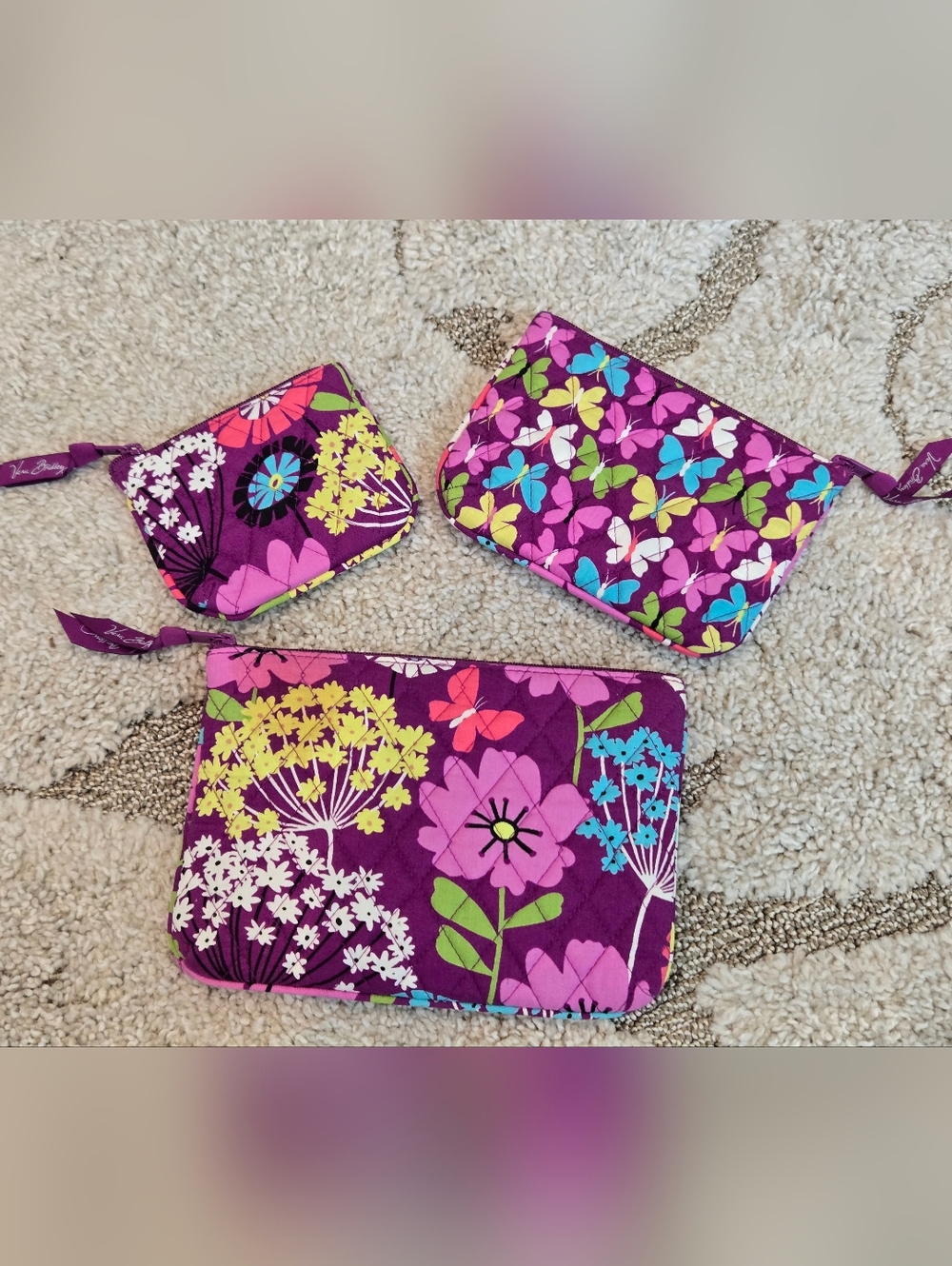 Vera Bradley Makeup Bag Set- Flutterby